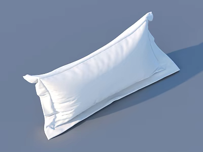 Two Soft White Bed Pillows On Blue Background For Cozy Sleep Experience 3d model