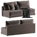Comfortable Two Seater Sofa With Soft Decorative Pillows And Cozy Blanket