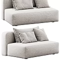 Modern Gray Single Sofa With Soft Fabric Decorative Pillows And Cozy Throw Blanket