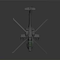 Military Style Gray Helicopter With Main Rotors Green Tinted Cockpit And Weapon Systems