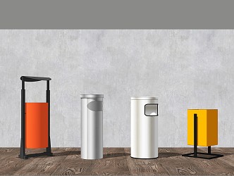 Modern Trash Can Landscape Trash Can Simple Exquisite Indoor and Outdoor 3d model