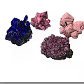 Natural Stone Crystals With Blue Pink And Purple Color Varieties