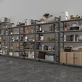 Modern Combined Bookshelf With Multi Tiered Shelves Books Decorative Items And Green Plants