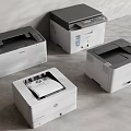 Efficient Modern Office Appliances Featuring Four Different Laser Printers For Workspace 3d model