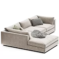 Beige And Green Sectional Sofa With Chaise Lounge Throw Pillows And Cozy Blanket For Living Room