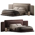 Modern Double Bed With Upholstered Headboard And Matching Nightstand Design