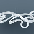 Modern White Crystal Chandelier with Flowing Curves Artistic Elegant Decorative Design