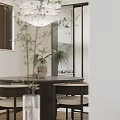 Modern Living And Dining Room With Beige Sofa Coffee Table Rug Fireplace And Decorative Bookshelf