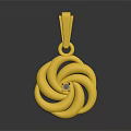 Gold Spiral Pendant Jewelry With Shiny Finish And Central Diamond Accent