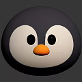 Cute 3D Cartoon Penguin Character and Adorable Creature with Round Body White Face Orange Beak