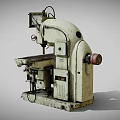 Vintage Industrial Milling Machine With Mechanical Worktable And Control Panel 3d model