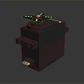 Black Electronic Servo Motor Unit With Control Knob And Colored Wiring Connector