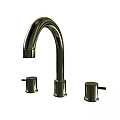 Modern Chrome Faucet with Curved Spout and Separate Control Handles
