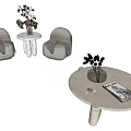 Modern leisure sofa combination negotiation sofa coffee table combination 3d model