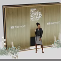 2024 Meeting Star Camp Photo Spot With Golden Frame Backdrop And Meto6 Logo