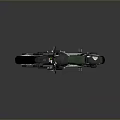 Futuristic Black Motorcycle With Green Accent Wheels Leather Seat And Metallic Frame Design