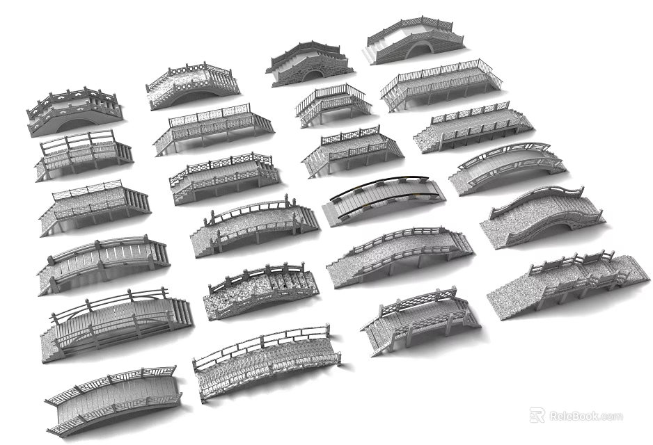 Diverse Bridge Model Collection With Various Architectural Styles And Structures 3d model 