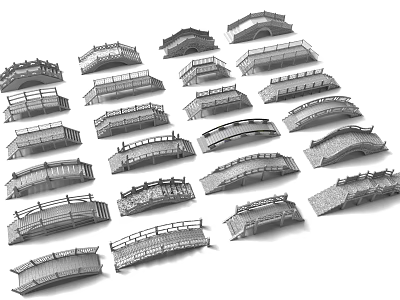 Diverse Bridge Model Collection With Various Architectural Styles And Structures 3d model