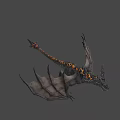 Fierce Mythical Dragon Character From Game And Film With Spiked Horns Large Wings Scaly Body