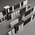 Modern Building Facade Design With Geometric Black White Patterns And Panel Arrangements 3d model