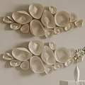 Ceramic Wall Decor With Various Shapes In White And Beige