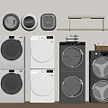 washing machine wall mounted washing machine drum washing machine mini washer dryer water heater 3d model