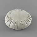 Light Gray Round Velvet Cushions With Wrinkled Design For Home Use