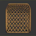 Modern Orange Woven Leisure Chair With Ergonomic Backrest And Metal Legs
