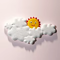 Cute Wall Decor with Rainbow Clouds Sun Moon and Colorful Stars