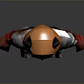 3D Fantasy Warrior Character With Horns Red Black Armor And Mask Design