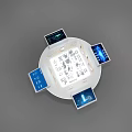 Tobacco Liquor Store Modern White Circular Display Stand Digital Screen Blue Holographic Projection