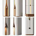 Modern White And Gold Columns With Sleek Design Arranged In A Row 3d model