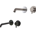 Modern Wall Mounted Faucet Designs With Brushed Metal Finish And Sleek Handles