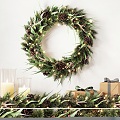 Modern Wreath Christmas Holiday Wall Decorative Circle Decorative Jewelry Wreath Combination Jewelry Combination Creative Circle Wreath Wall Decorative Pendant Gift Combination 3d model