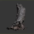 Natural Tree Stump Decorative Piece With Rough Surface Dark Purple And Light Tones