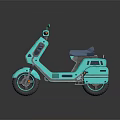 Light Blue Electric Scooter With Modern Design Dark Blue Seat And Sleek Body