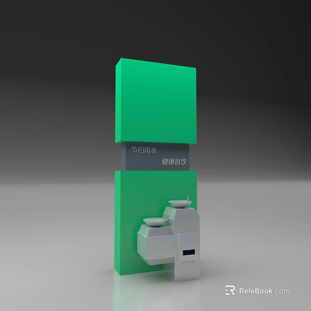 Road Facility For Illegal Parking Processing With Green Structure And Monitoring Equipment 3d model 