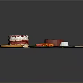 Assorted Dessert Platter With Red Cake Layered Cream Pie Lattice Top And Fruit Tarts
