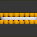 Yellow Square Sandwich Cookies With White Filling And Round Edges On Black Surface
