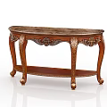 Elegant Classic Wooden Entryway Console Table With Carved Details Gold Accents And Marble Top