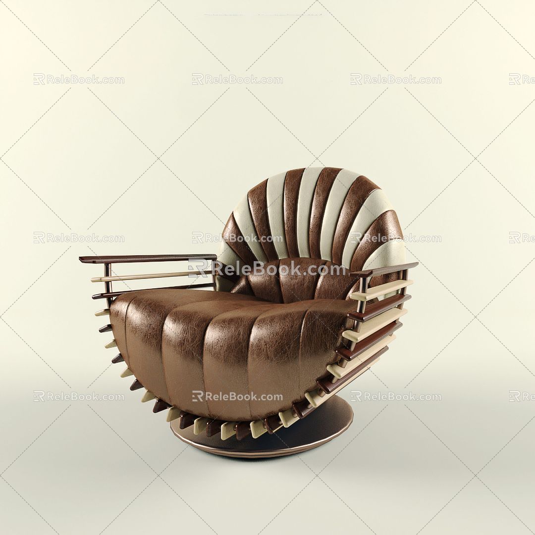 French Single Sofa 3d model