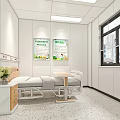 Modern Hospital Room Interior With Medical Bed Wall Posters And Window View