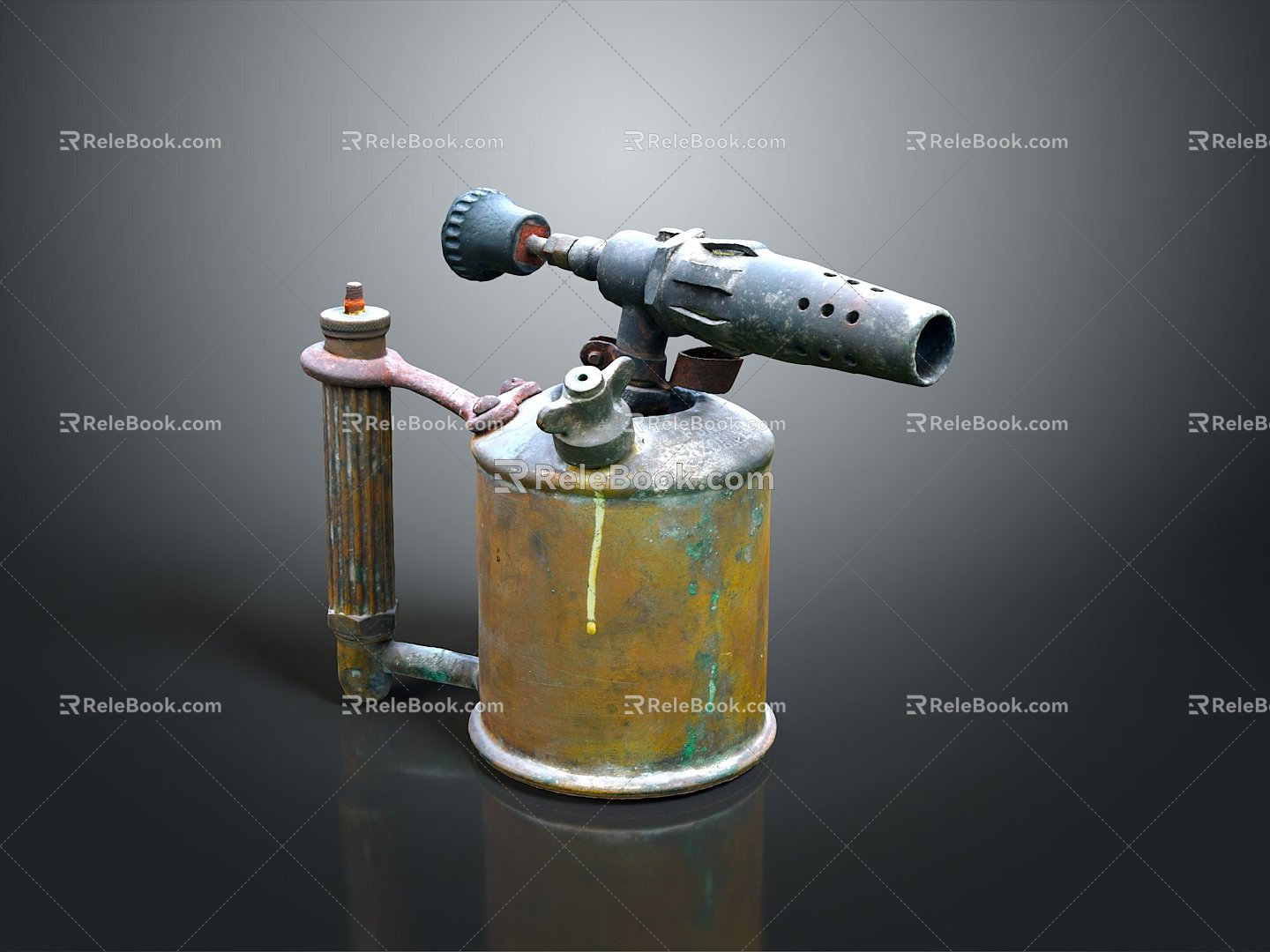 blowtorch fire lamp gasoline blowtorch kerosene blowtorch blowpipe modern weapon hot weapon hot weapon gun 3d model