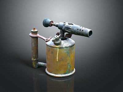 blowtorch fire lamp gasoline blowtorch kerosene blowtorch blowpipe modern weapon hot weapon hot weapon gun 3d model