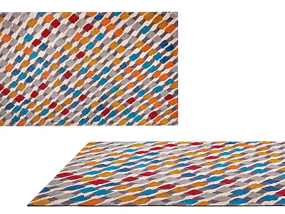 Colorful Square Rug With Modern Geometric Abstract Pattern In Multiple Colors 3d model