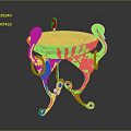 Golden Metallic Decorative Bowl With Curved Stands And Intricate Artistic Design