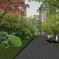 Lush Residential Landscape With Trees Pathways Water Features And Green Lawns