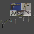 Various Types of Metal Weapons Featuring Barrels Handles and Unique Structural Designs