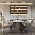 Modern Guest Dining Room Living Room Dining Room 3d model