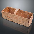 Handmade Wooden Woven Rectangular Basket Decorative Ornament Set With Handle For Home Decor